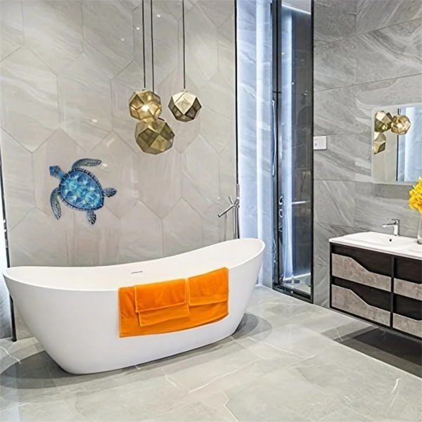 CIFbuy复古海龟金属墙壁艺术 海岸装饰适用于客厅卧室 航海主题室内外挂饰（TikTok、temu下自提）-5