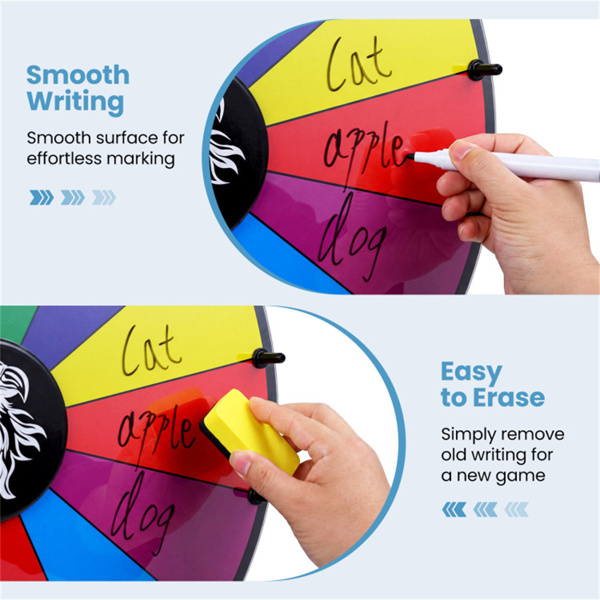 24英寸旋转奖轮，带可折叠立式和桌面幸运轮-多色-7