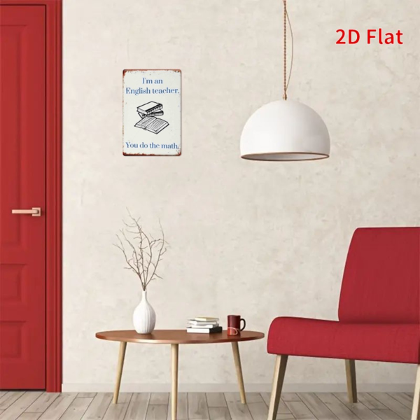 CIFbuy 英语教师复古金属标牌教学短语铁艺装饰家居咖啡馆车库教师礼品（TikTok、temu 下自提）-4