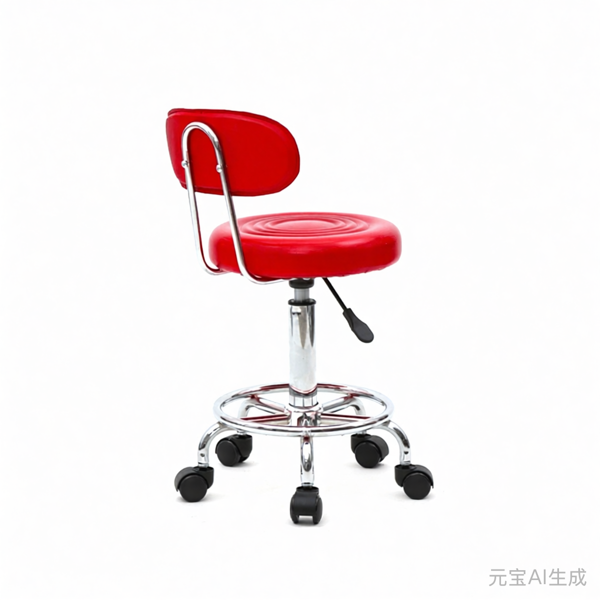 有靠背带纹路圆凳哈哈脚吧凳-红色-10