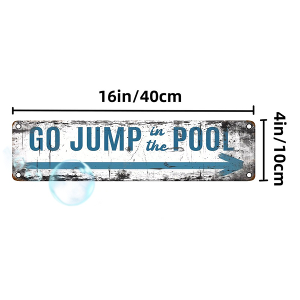 CIFbuy 复古铝制指示牌跳进游泳池 UV 印刷金属牌匾家用车库咖啡馆餐厅酒吧防水防尘装饰（TikTok、temu 下自提）-2
