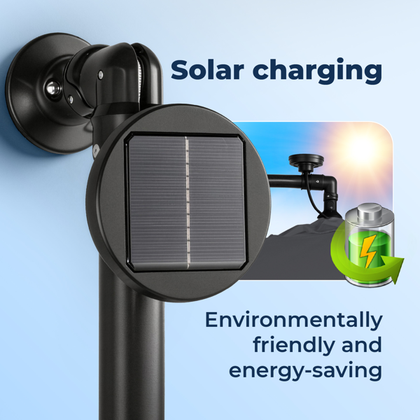 10FT  灰色 香蕉伞 圆形 太阳伞 涤纶布 6铁伞骨 铁直杆弯杆 带立柱脚筒 十字底座 带18灯珠-20