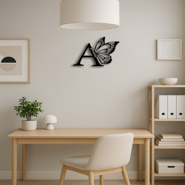 CIFbuy 单件蝴蝶字母组合铁制墙面装饰牌 定制所有字母 婚礼背景装饰 家居墙面装饰 暖房礼物 婚礼标志 DIY 圣诞节万圣节新年家居装饰礼物 (TikTok、temu下自提)-5