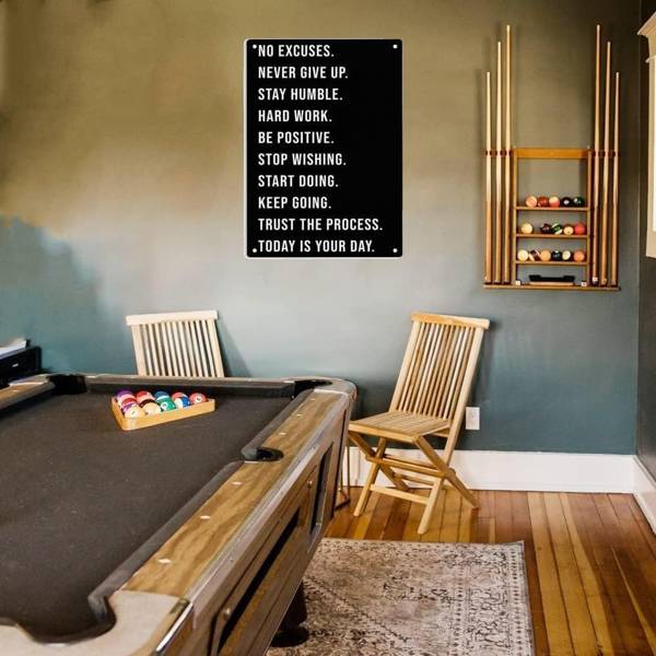 CIFbuy 励志金属铁皮标语牌无借口保持谦逊健身运动装饰家居办公室酒吧墙面装饰（TikTok、temu 下自提）-5