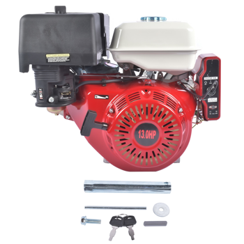 A3 四冲程 389cc 13HP OHV水平轴电启动汽油发动机红色 13HP 389cc 4-Stroke Gas Engine with Electric Start, Single Cylinder Go Kart Motor Horizontal Shaft OHV 3600RPM Gas Motor Red