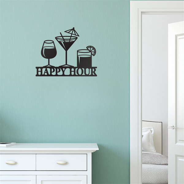 CIFbuy复古黑色做旧铁制快乐时光墙面装饰牌家居酒吧个性礼物(TikTok、temu下自提)-6