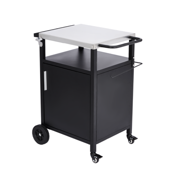 73*52*84CM 黑色 不锈钢桌面 单开门柜式 4轮 烧烤车