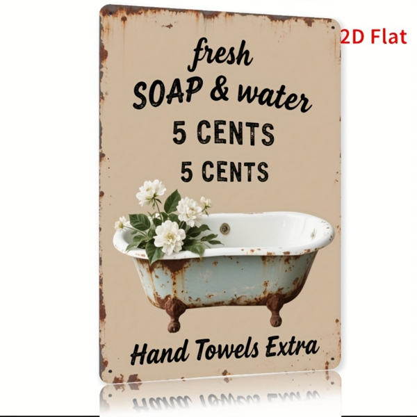 CIFbuy 清新肥皂水金属铁牌室内外防雨家居乡村风吧台办公室墙面装饰（TikTok、temu 下自提）-4