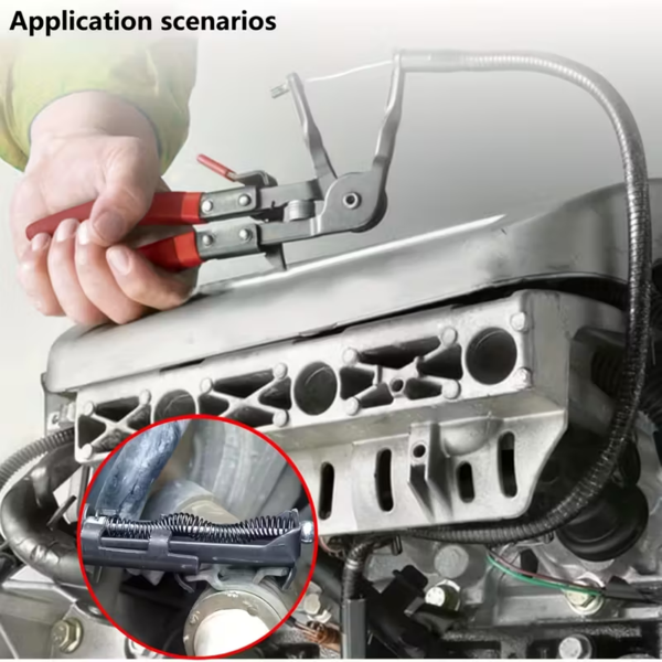 3件软管卡箍钳，带长伸钢丝弹簧软管卡箍的拆卸套件，用于汽车冷却液散热器加热器和带扁平或大卡箍的水软管-5