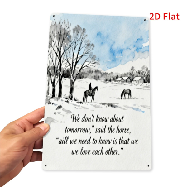 CIFbuy 冬季场景绘画励志语录金属铁牌室内外防雨家居酒吧办公室墙面装饰（TikTok、temu 下自提）-4