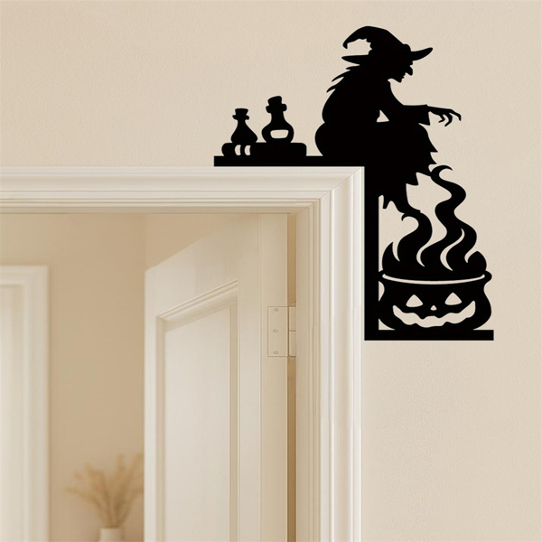 CIFbuy哥特风格女巫坩埚铸铁铁制门挂墙饰 万圣节圣诞新年节日装饰礼物(TikTok、temu下自提)-4