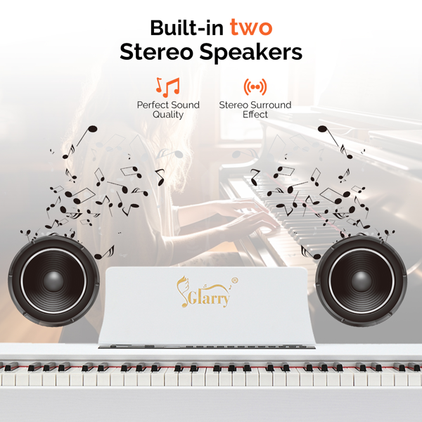 【AM不售卖】GDP-104/A-815 88键重锤键盘 无盖立式 白色 电钢琴 美国-36