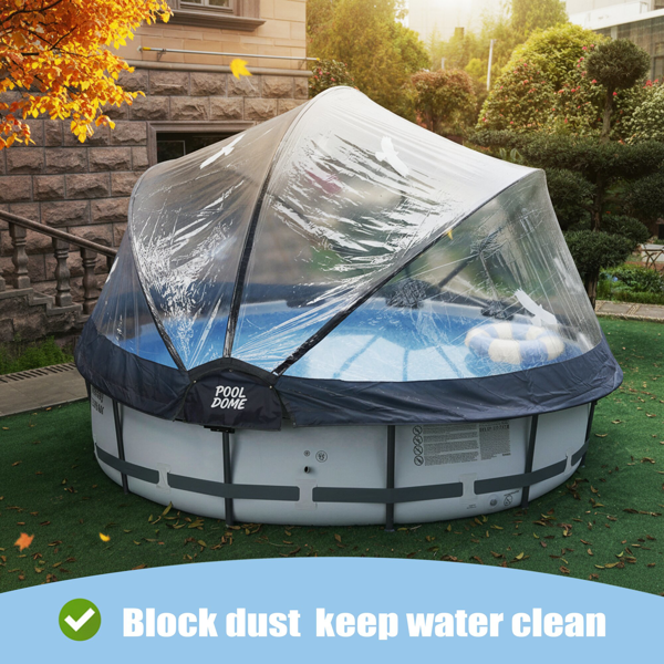 12英尺圆形多功能全天候泳池罩，适用于室外泳池，兼容清洁水和温水框架泳池--不支持self-pick up且不支持指定仓库发货-10