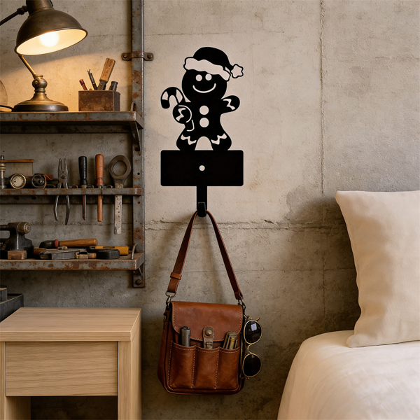 CIFbuy五钩姜饼人钥匙挂架圣诞家居装饰墙面收纳(TikTok、temu下自提)-4