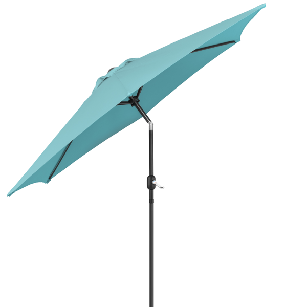 9FT 天蓝色  转向头 KD 圆形  太阳伞 涤纶布 6铁伞骨 铁中柱-4