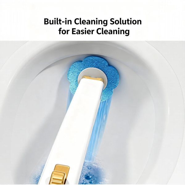 壁挂式马桶刷套装，含一次性刷头，三层清洁系统，一键更换设计，浴室清洁工具，带支架和马桶刷套装-7
