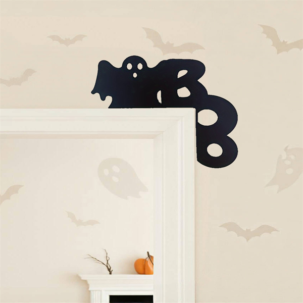 CIFbuy幽灵门挂饰万圣节门饰卧室客厅装饰墙贴趣味挂件(TikTok、temu下自提)-2