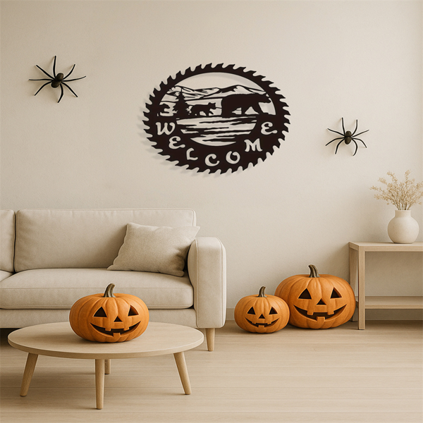 CIFbuy哥特熊雕塑家居装饰金属动物雕像客厅万圣节圣诞节礼物（TikTok、temu下自提）-1