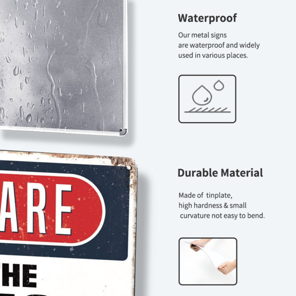 CIFbuy 复古金属锡牌小心青少年警示墙饰乡村风格装饰男人洞穴酒吧卧室酒馆适用节日装饰（TikTok、temu 下自提）-3