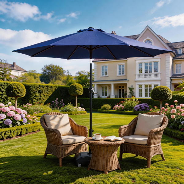 7.5FT 海军蓝 转向头 圆形 太阳伞 涤纶布 6铁伞骨 铁中柱-32