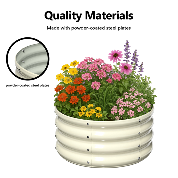 2PCS 2*2*1FT 米白色 拼接式圆形镀锌板 铁种植-6