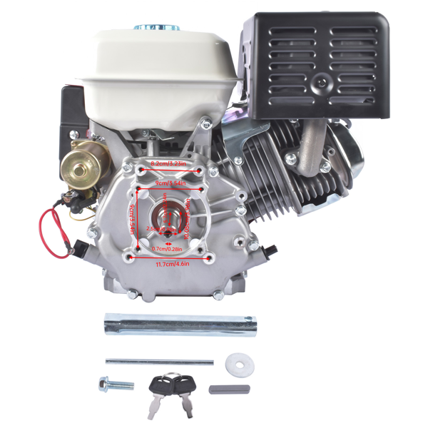 A3 四冲程 389cc 13HP OHV水平轴电启动汽油发动机红色 13HP 389cc 4-Stroke Gas Engine with Electric Start, Single Cylinder Go Kart Motor Horizontal Shaft OHV 3600RPM Gas Motor Red-4