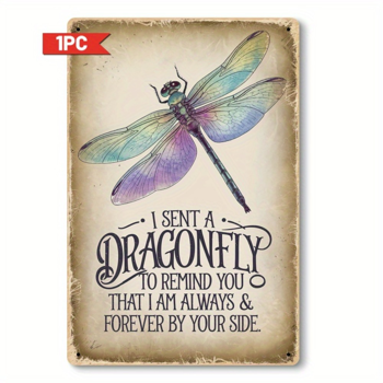 CIFbuy2D 平面复古铁艺墙面装饰蜻蜓彩虹色乡村风挂牌酒吧家居悬挂饰品（TikTok、temu 下自提）