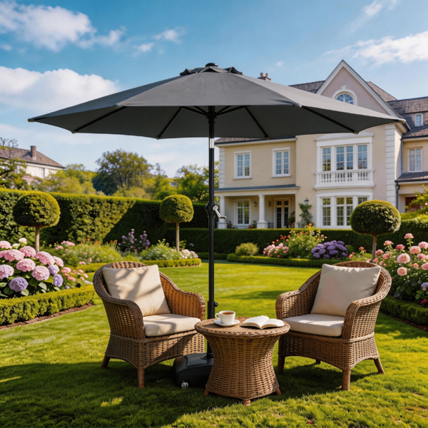 7.5FT 灰色 转向头 圆形 太阳伞 涤纶布 6铁伞骨 铁中柱-19