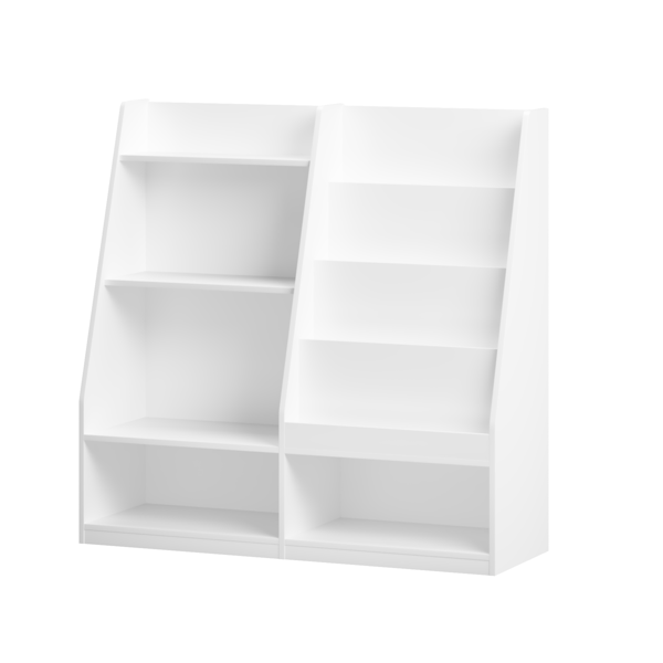 儿童书架和玩具收纳整理架，多功能四层木制儿童书架，附书籍展示架，适用于儿童房、游戏室、托儿所，用于儿童、幼儿（白色）--不支持self-pick up且不支持指定仓库发货-9