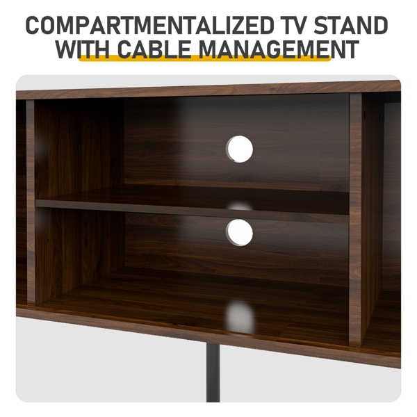 胡桃色 浮雕 刨花板 椭圆台面 147*35*58cm 推拉格栅门 电视柜-12