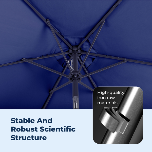 7.5FT 海军蓝 转向头 圆形 太阳伞 涤纶布 6铁伞骨 铁中柱-26