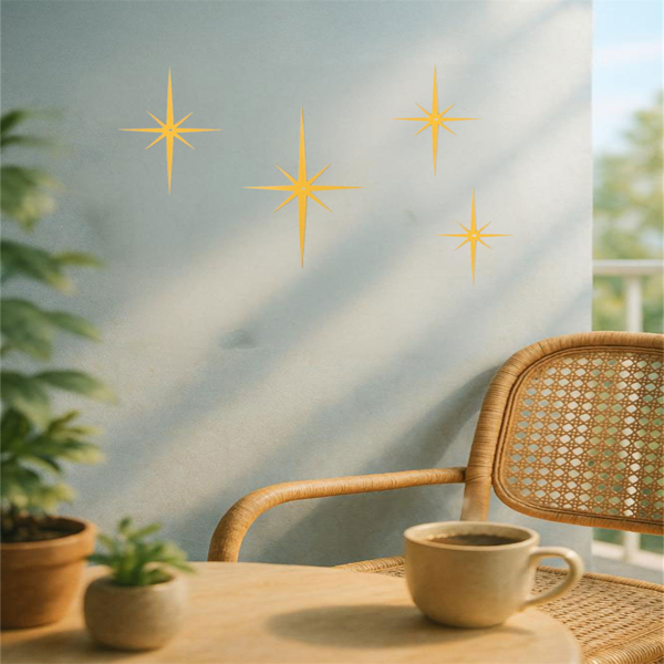 CIFbuy中世纪八角星形墙壁装饰铁制4件套简易安装(TikTok、temu下自提)-3