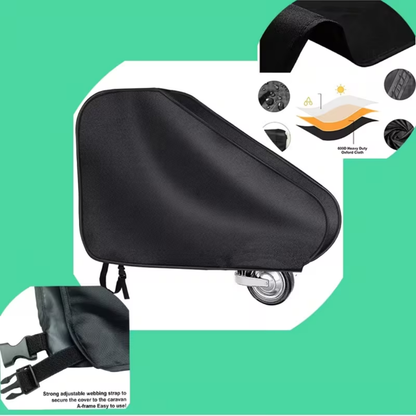 全黑拖车挂钩盖用于房车和旅行拖曳 - 适用于房车、卡车、拖车、船只及全地形车 - 防尘防雪防水，易安装，增强边缘设计，耐用结构，户外爱好者必备-4