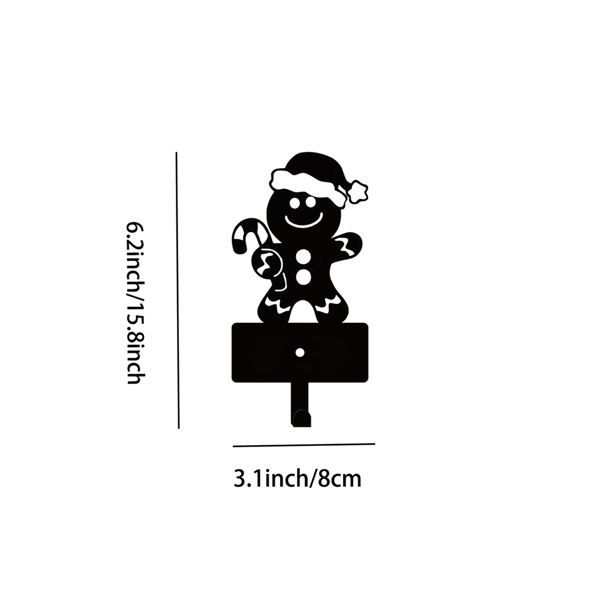 CIFbuy五钩姜饼人钥匙挂架圣诞家居装饰墙面收纳(TikTok、temu下自提)-2