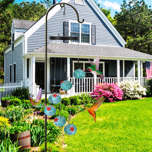 （自提可发加拿大，temu&tk下自提单）户外悬挂式风铃蜂鸟喂食器，采用舌部保护设计的独特鸟类喂食器，花园、露台及庭院装饰，送给爱鸟人士的理想礼物-4