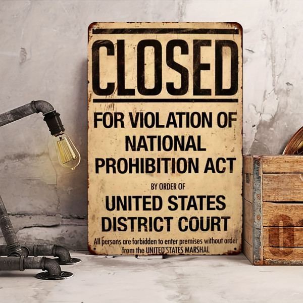CIFbuy 复古禁酒令金属铝制标牌 20 年代风格家居酒吧装饰挂画（TikTok、temu 下自提）-6