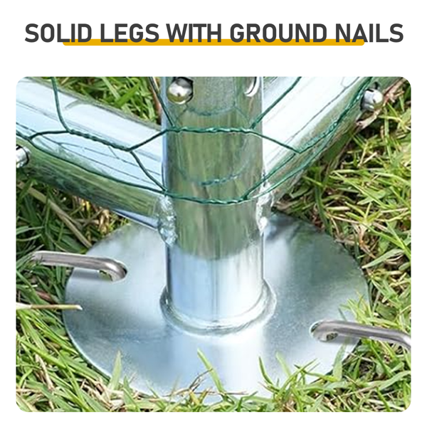 3*2*2/9.8*6.5*6.5ft 银色 尖顶顶部半开间 拼接 180gPE雨布 镀锌管 铁鸡兔笼-20