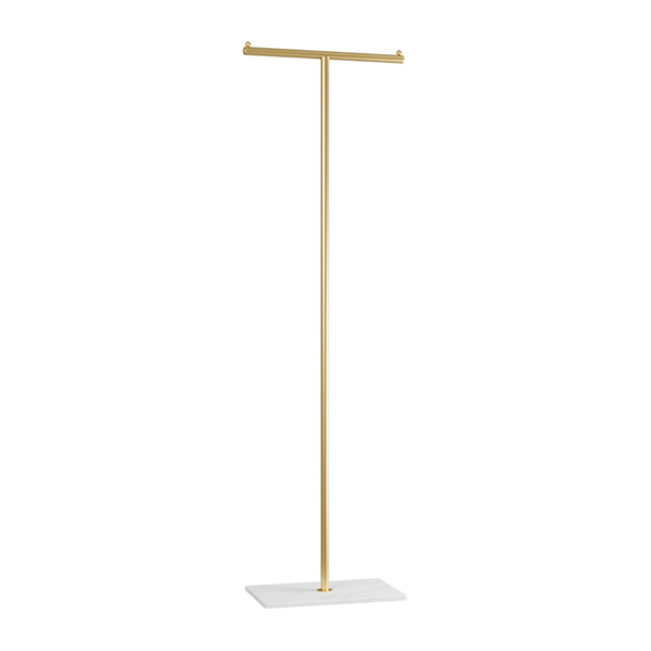 Clothing Rack, Golden Metal Freestanding Heavy Duty Clothes Rack with Marble Base, Multipurpose Garment Hanger for Bedroom, Hat, Scarf, Jacket,-2