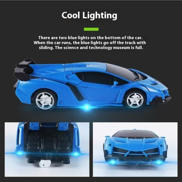 Transforming Car Robot, One-Button Deformation R/ C Toy Car, 1:18 Scale 360°Rotating Drifting, Toys Suitable for Kids Over 3+ Years Old, Educational Toys, Children's Day Gift, Birthday-4