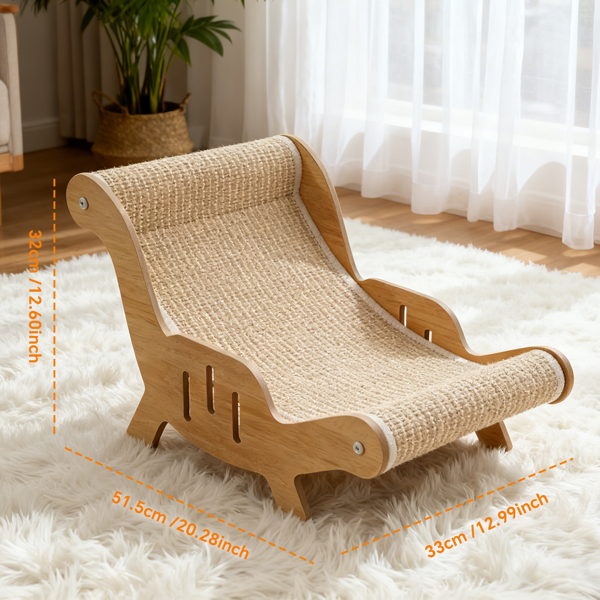 C型全包剑麻猫躺椅 - 一体成型美学，为爱猫打造的天然解压休憩所-1