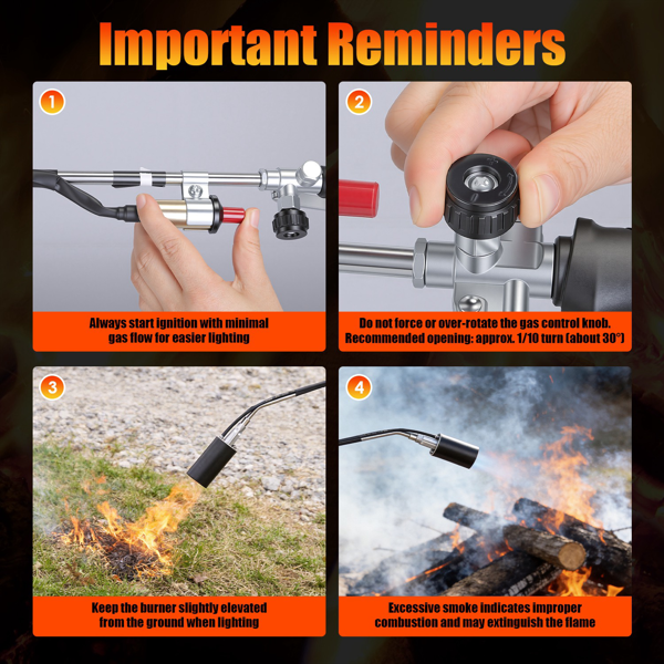 （自提可发加拿大，TK，temu请下自提单）180,000 BTU 丙烷喷枪除草器，配10英尺软管，3362℥ 高强度扳机启动喷枪，适用于除草、融冰、除雪、剥离油漆、沥青修补及户外烹饪-5