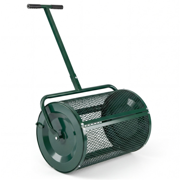 27英寸×16英寸草坪肥料撒布机，带钻石网无结块花园堆肥撒布机-3