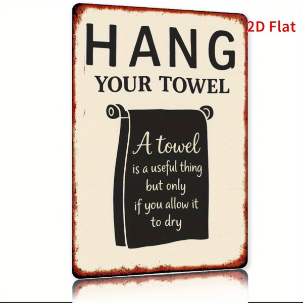 CIFbuy 复古趣味毛巾挂金属墙饰乡村农舍浴室车库铁艺毛巾架装饰（TikTok、temu 下自提）-2