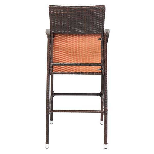 2pcs 棕色渐变 编藤吧椅-33