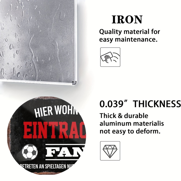 CIFbuy 复古足球主题金属锡牌法兰克福球迷标语墙面装饰牌（TikTok、temu 下自提）-4