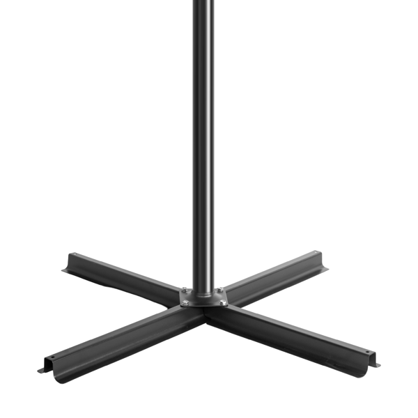 10FT 卡其色 香蕉伞 圆形 太阳伞 涤纶布 6铁伞骨 铁直杆弯杆 带立柱脚筒 十字底座 带18灯珠-3