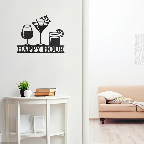 CIFbuy复古黑色做旧铁制快乐时光墙面装饰牌家居酒吧个性礼物(TikTok、temu下自提)-7