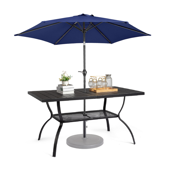 7.5FT 海军蓝 转向头 圆形 太阳伞 涤纶布 6铁伞骨 铁中柱-17