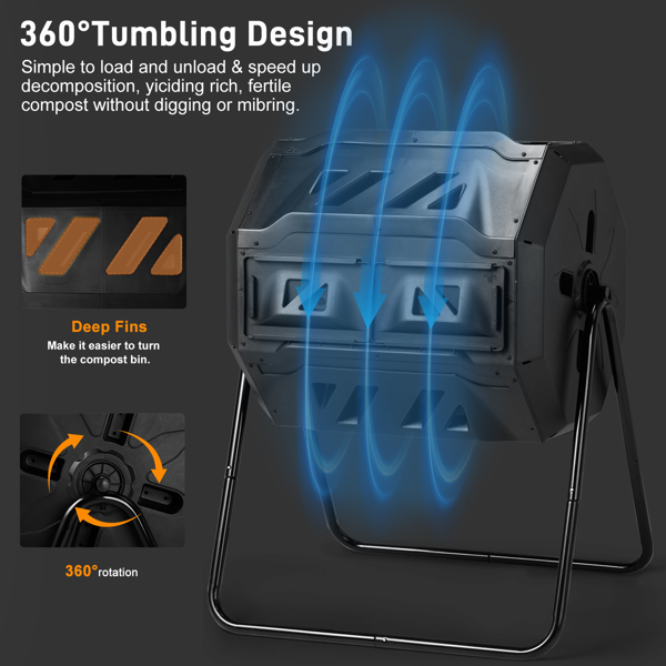 42加仑 黑色 塑料 堆肥桶-10