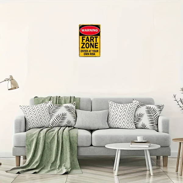 CIFbuy 放屁区警告牌复古铝制标牌浴室酒吧车库墙面装饰防水易挂（TikTok、temu 下自提）-3